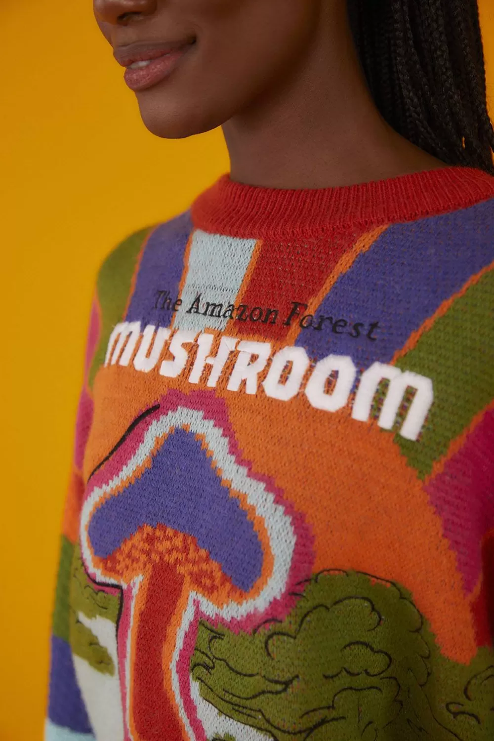 Amazon Mushroom Embroidered Sweater | FARM Rio Flash Sale