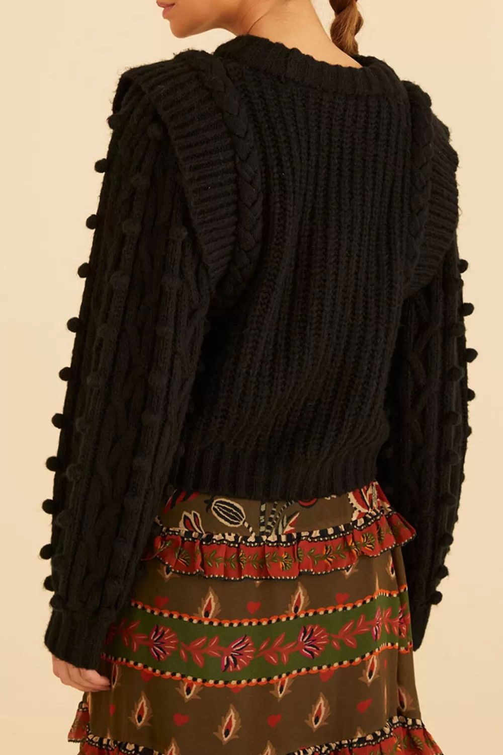 Black Braided Sweater | FARM Rio Cheap