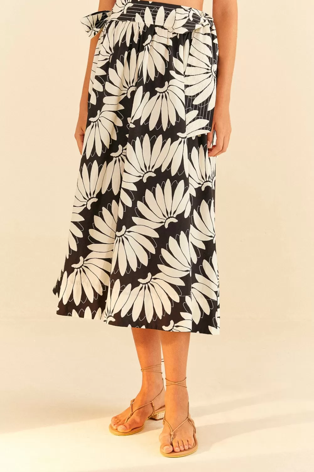 Black Copacabana Bow Midi Skirt | FARM Rio Sale