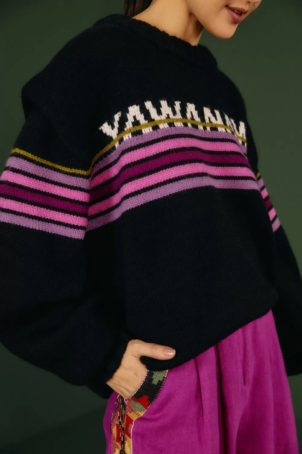 Black Graphic Yawanawa Sweater | FARM Rio Cheap