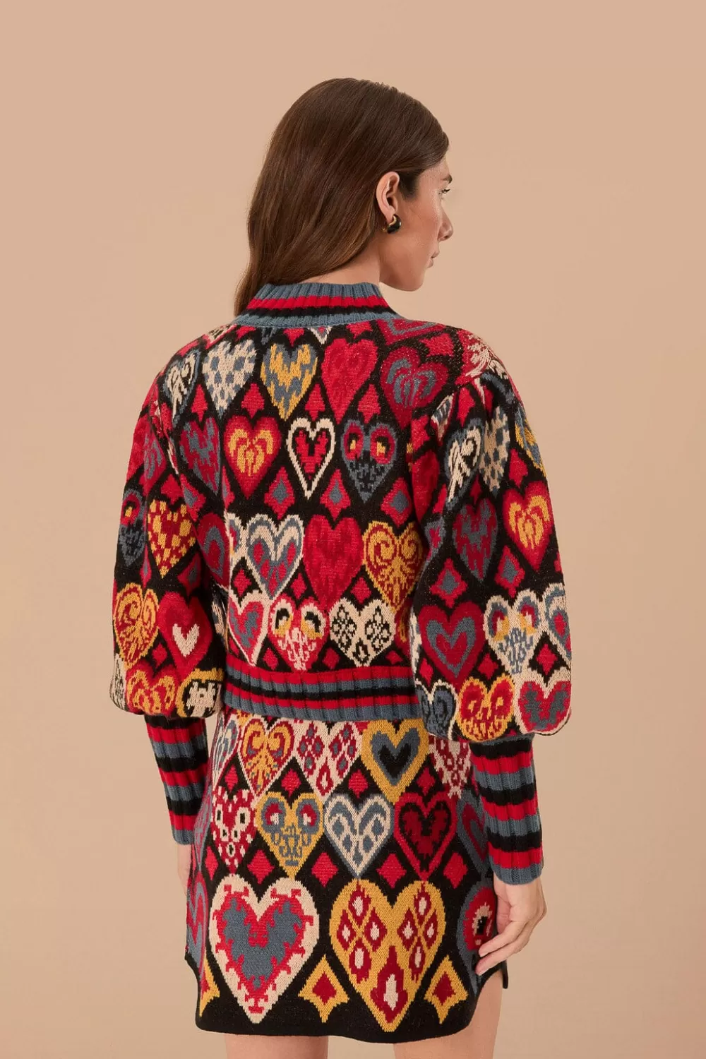 Black Hearts Ikat Knit Sweater | FARM Rio Outlet