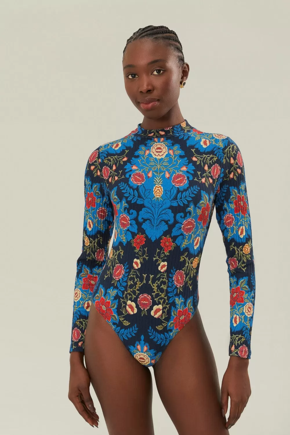 Blue Arabesque Flora Organic Cotton Bodysuit | FARM Rio Flash Sale