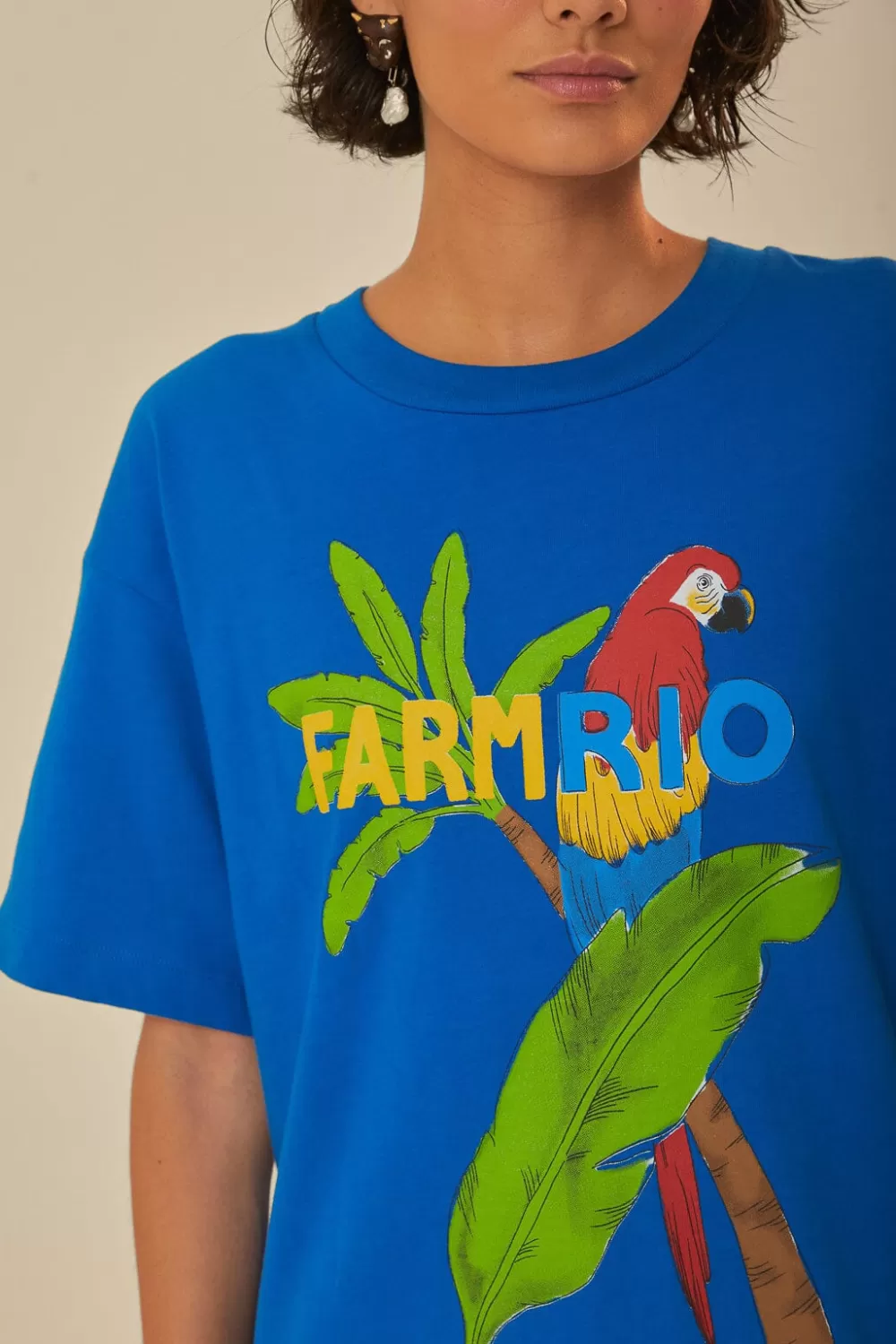 Blue Organic Cotton Relaxed T-Shirt | FARM Rio Cheap