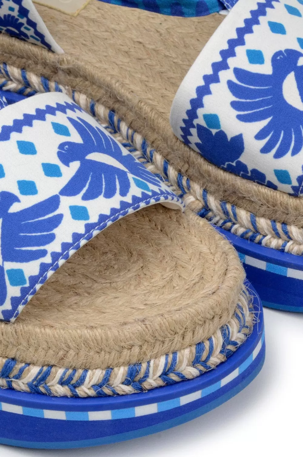 Blue Jungle Scarf Espadrille Flatform Sandal | FARM Rio Shop