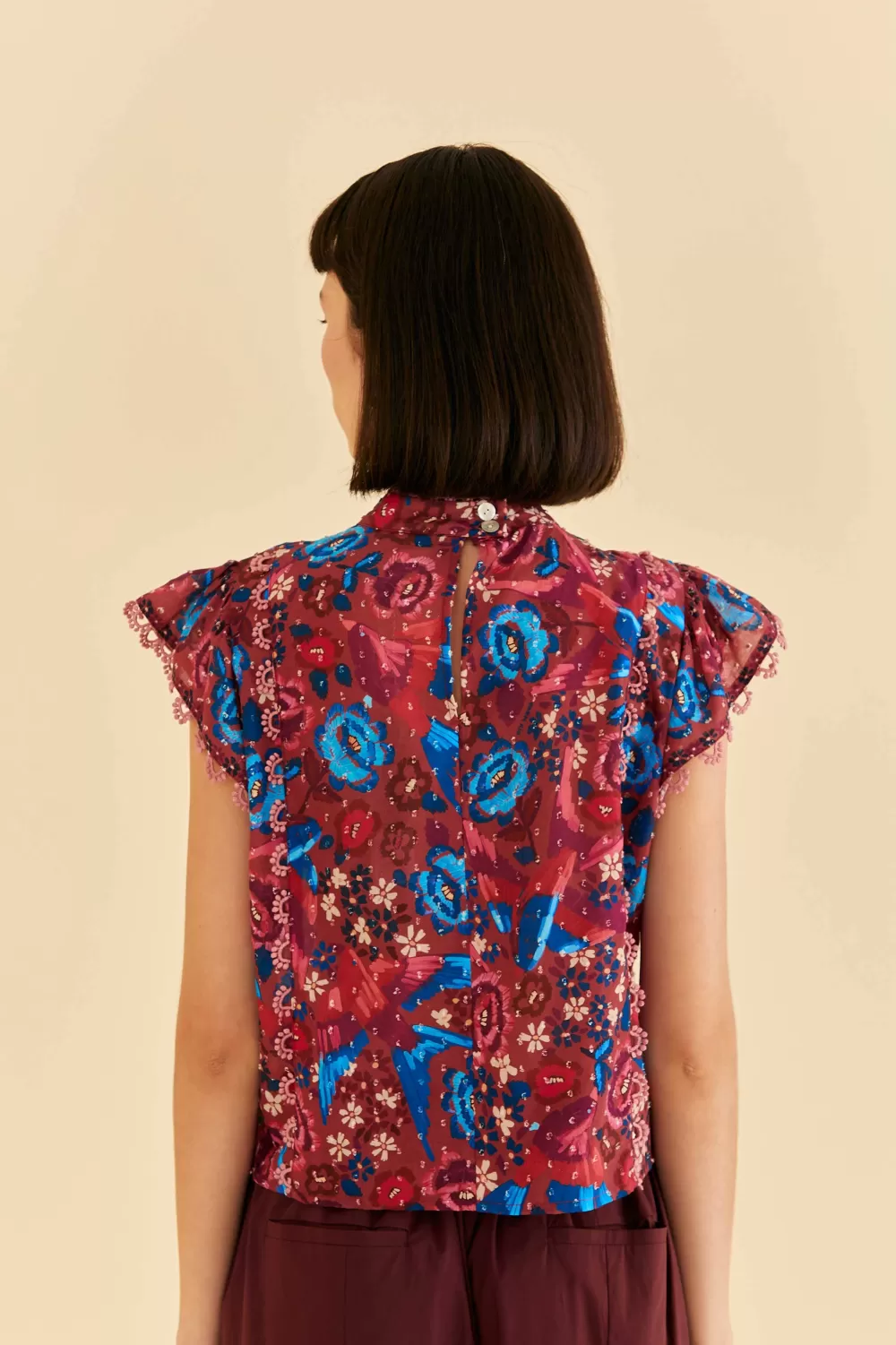 Blush Floral Birds Sleeveless Blouse | FARM Rio Online