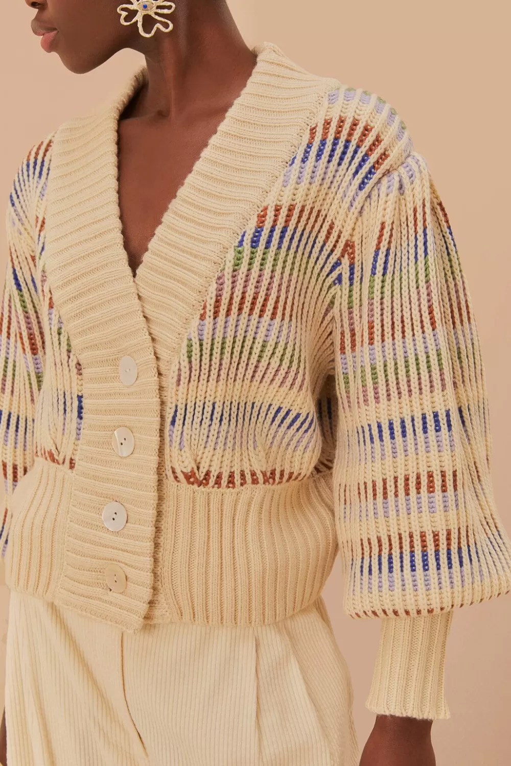 Bold Stitch Knit Cardigan | FARM Rio Online