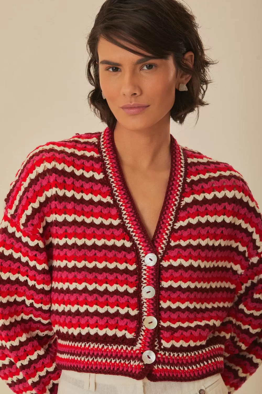 Colorful Stripes Crochet Cardigan | FARM Rio Best Sale