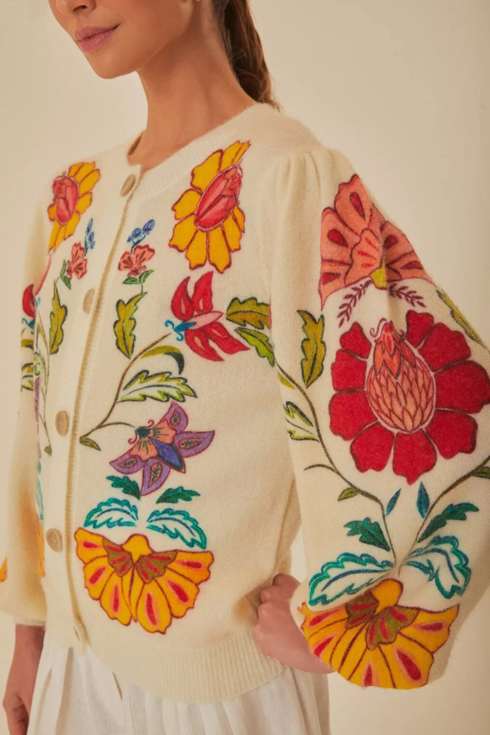 Floral Insects Knit Cardigan | FARM Rio Hot