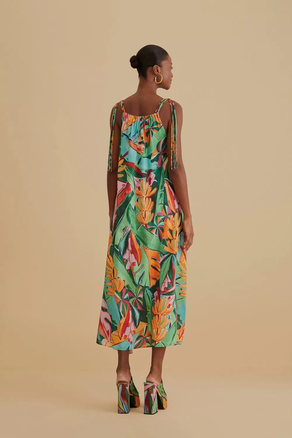 Multicolor Banana Foliage Sleeveless Midi Dress | FARM Rio Best Sale