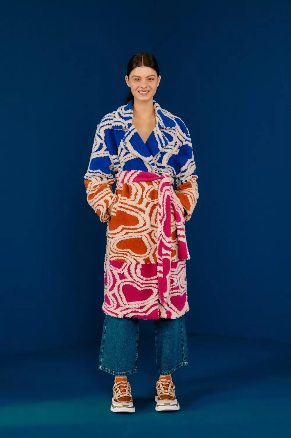 Multicolored Wild Hearts Fleece Coat | FARM Rio Shop