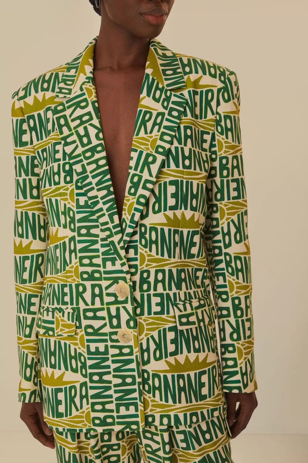 Off-White Banana Typography Blazer | FARM Rio Cheap