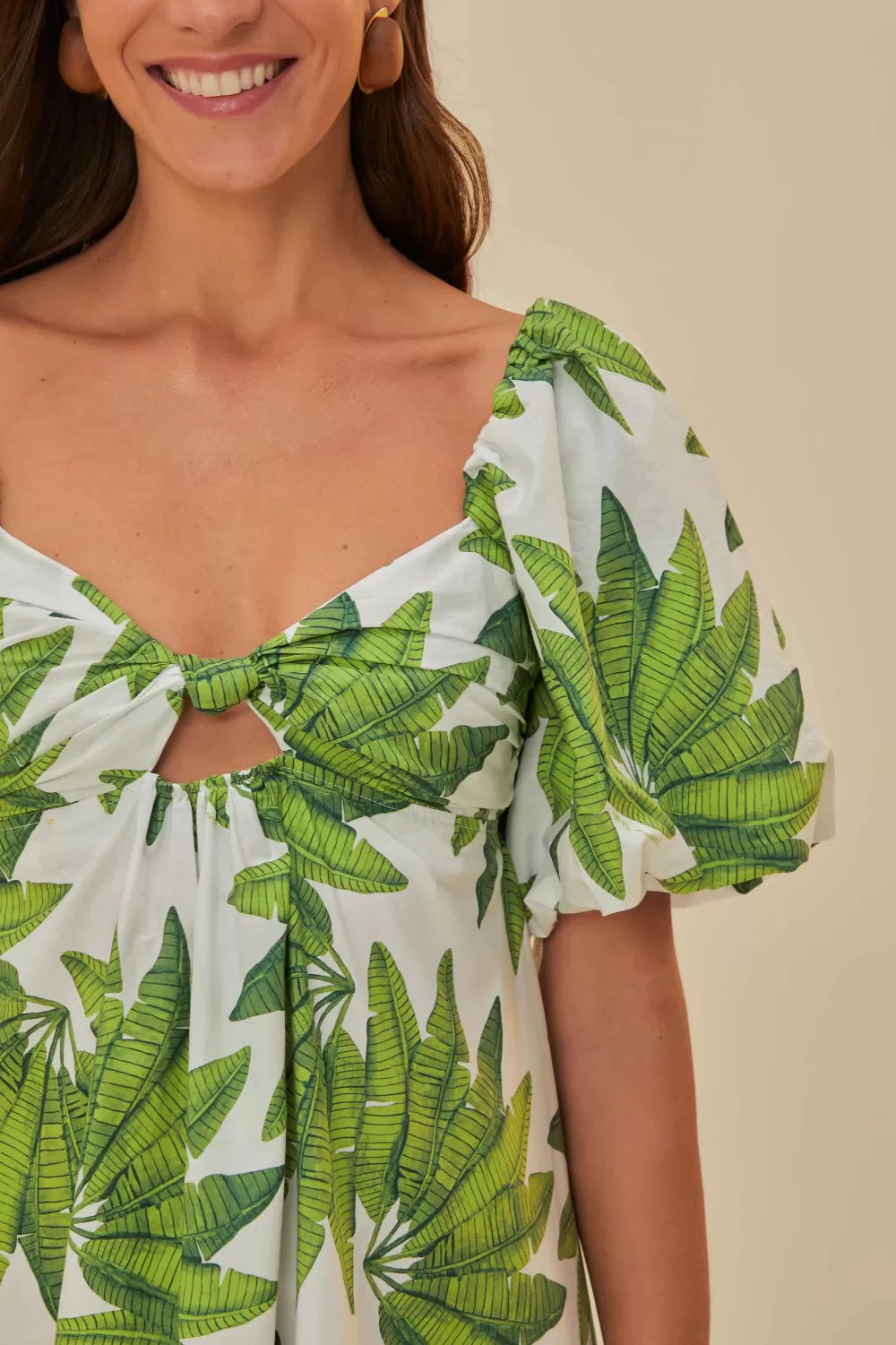 Off-White Palms Fan Mini Dress | FARM Rio Store