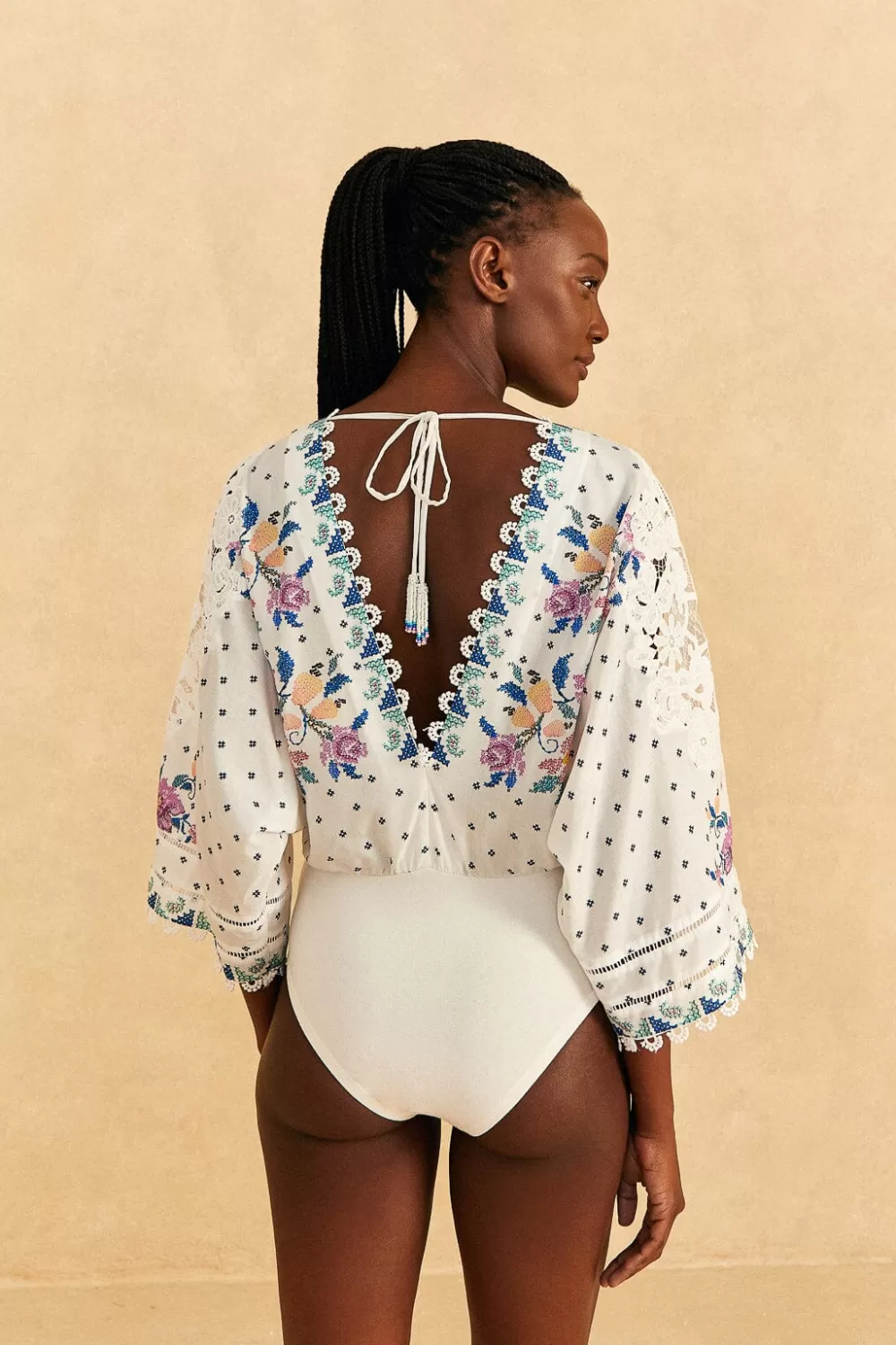 Off-White Romantic Bandanas Bodysuit | FARM Rio Sale