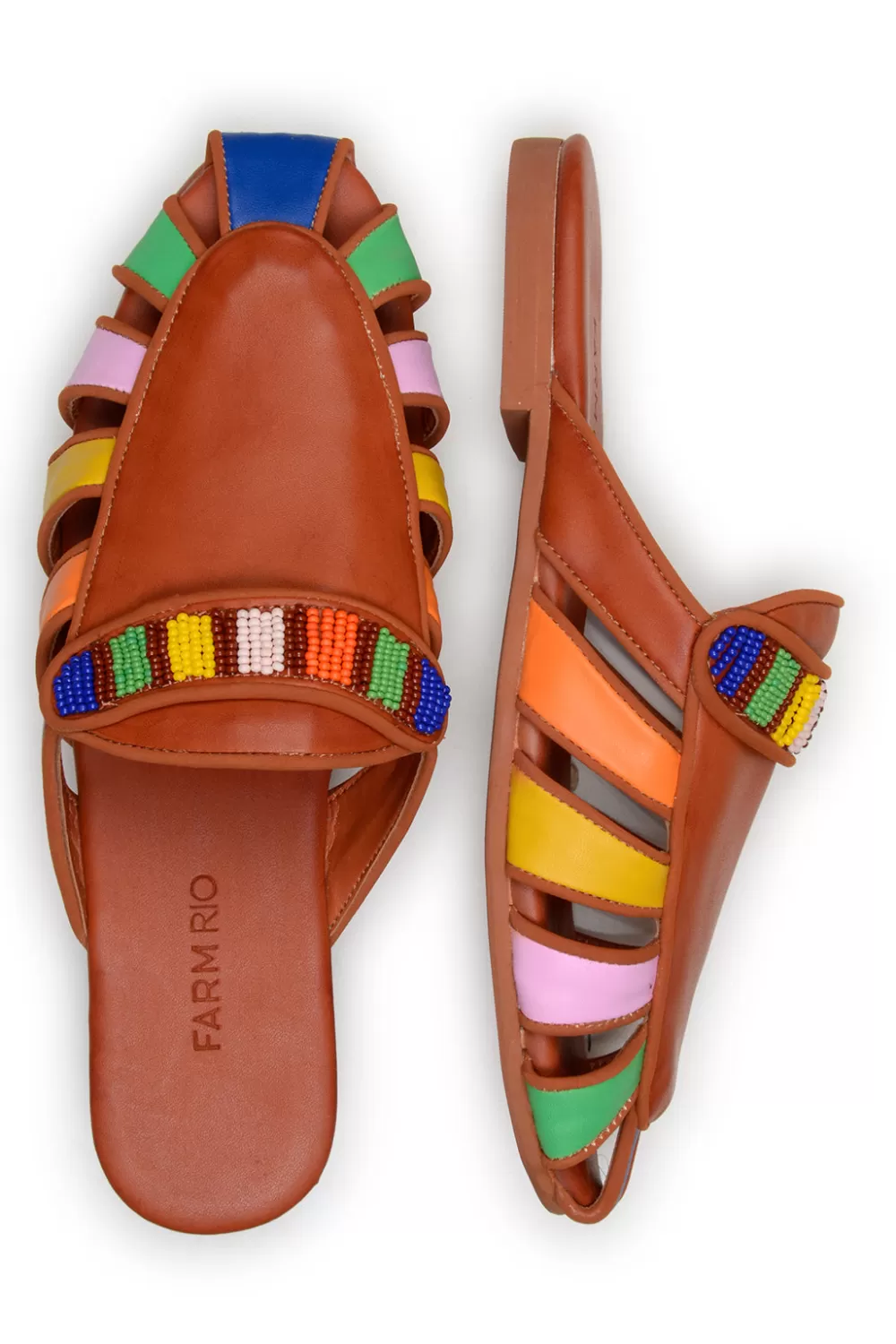 RUST RAINBOW BEADED MULE | FARM Rio Flash Sale