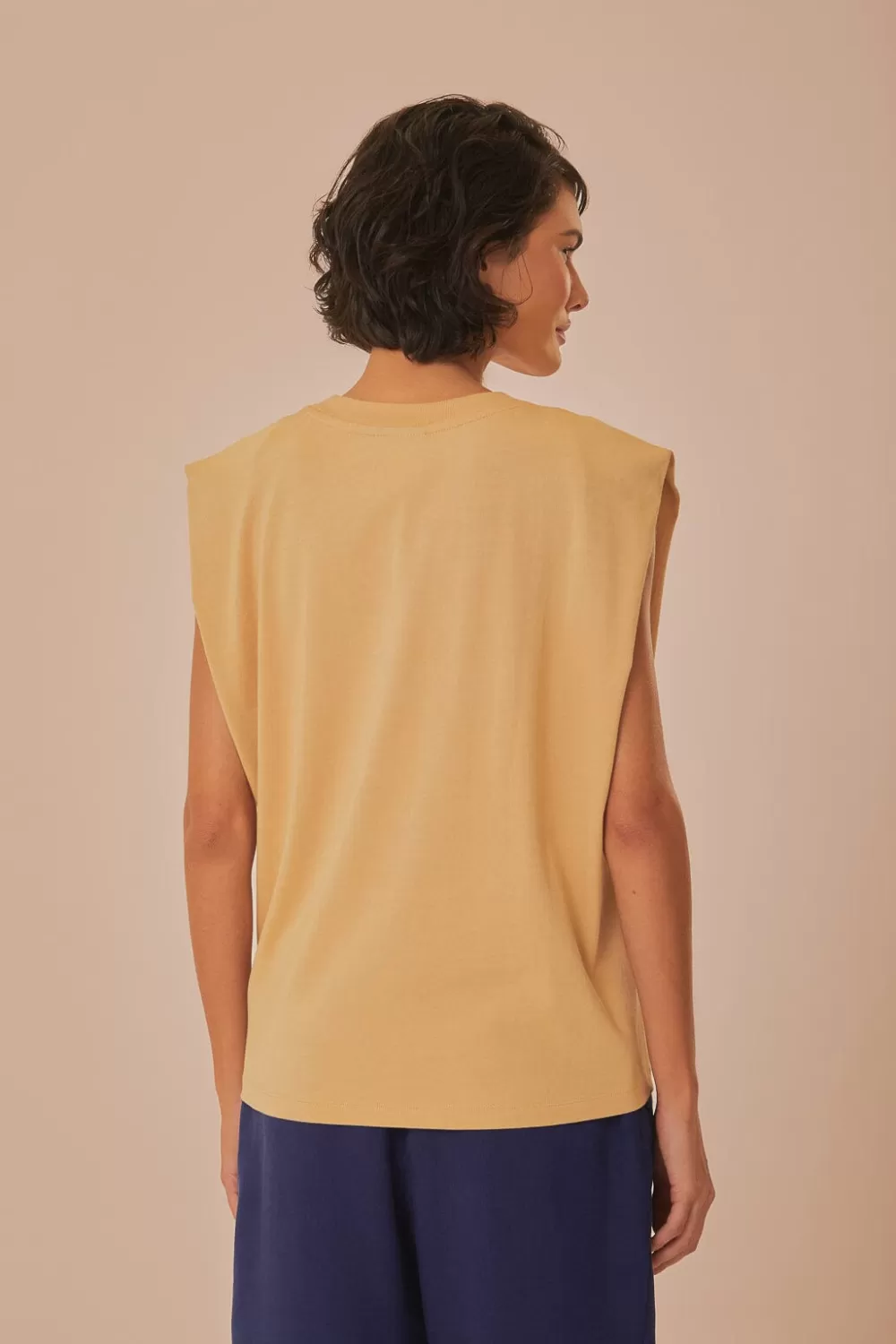 Sand Rio Shoulder Pad Organic Cotton T-Shirt | FARM Rio Discount